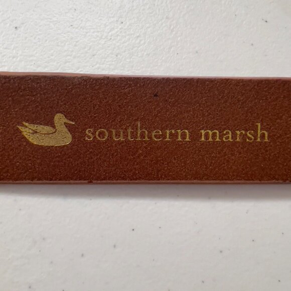 Southern Marsh Mens Brown Genuine Leather Belt Size 36 – Duck Logo Accents - Picture 5 of 7